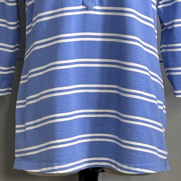 L.L. Bean Women's 3/4 Sleeve Top Tee Shirt Blue and White Stripe Size XS Petite - Picture 4 of 10